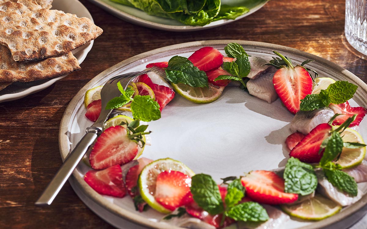 Sill med Lime, Mynta och Jordgubbar